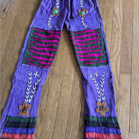 Nepalese embroidered cotton pants NWT - Picture 2 of 4